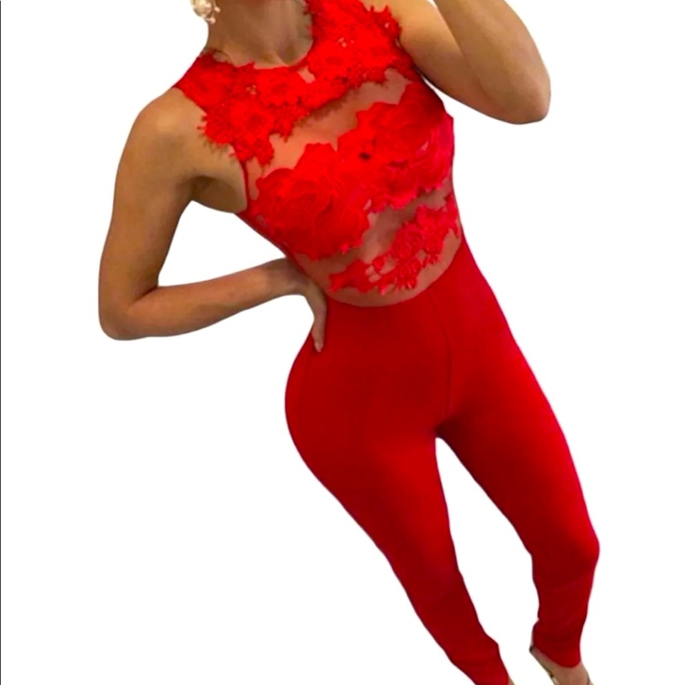 Fashion Nova Lace One Piece Jumpsuit